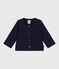 Cardigan bébé en coton épais, motifs cœurs SOIR