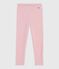 Legging enfant en laine et coton uni rose JOLI