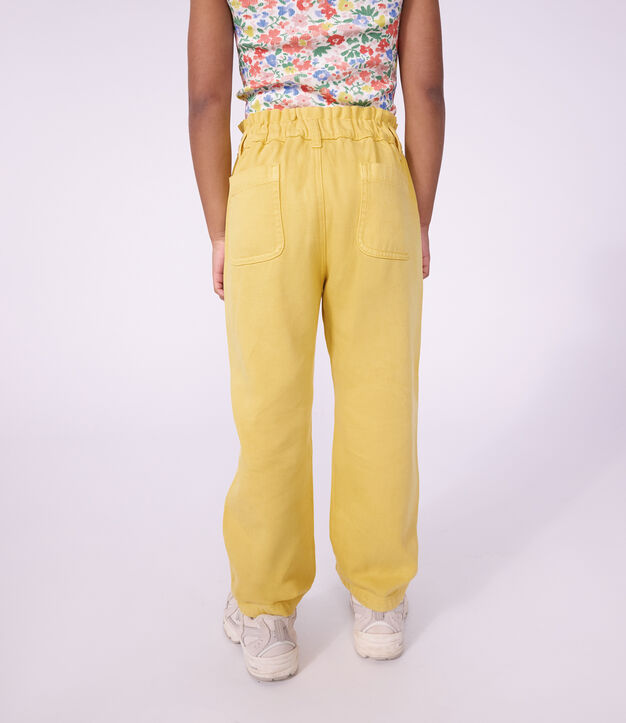Pantalon enfant en coton jaune