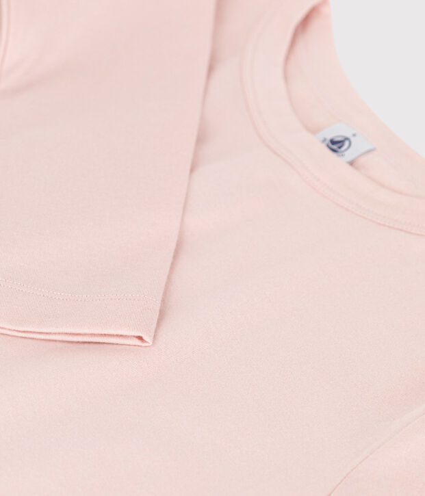 Tee-shirt L'ICONIQUE chaud col rond en coton Femme rose