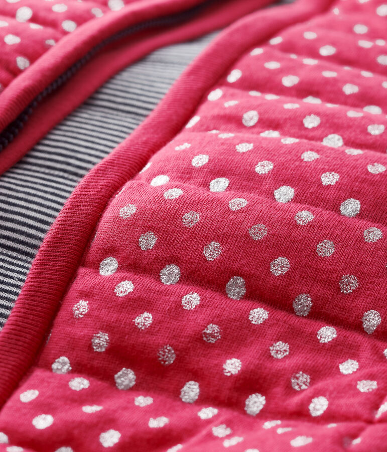 Blouson sans manche fille rose/gris