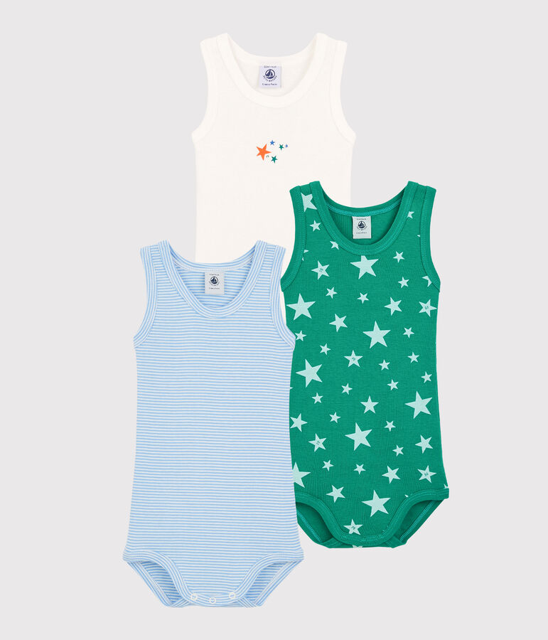 Lot de 3 bodies sans manches b&eacute;b&eacute; multicouleur