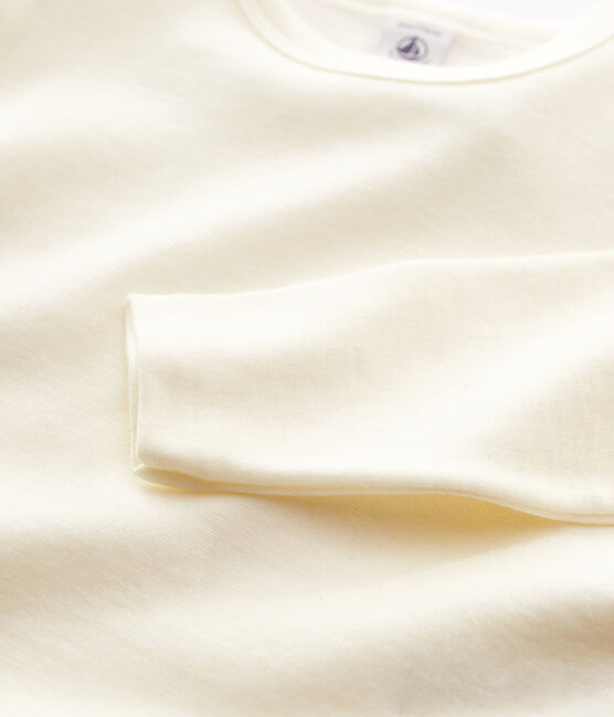 Tee-shirt manches longues enfant en laine et coton gris ECRU