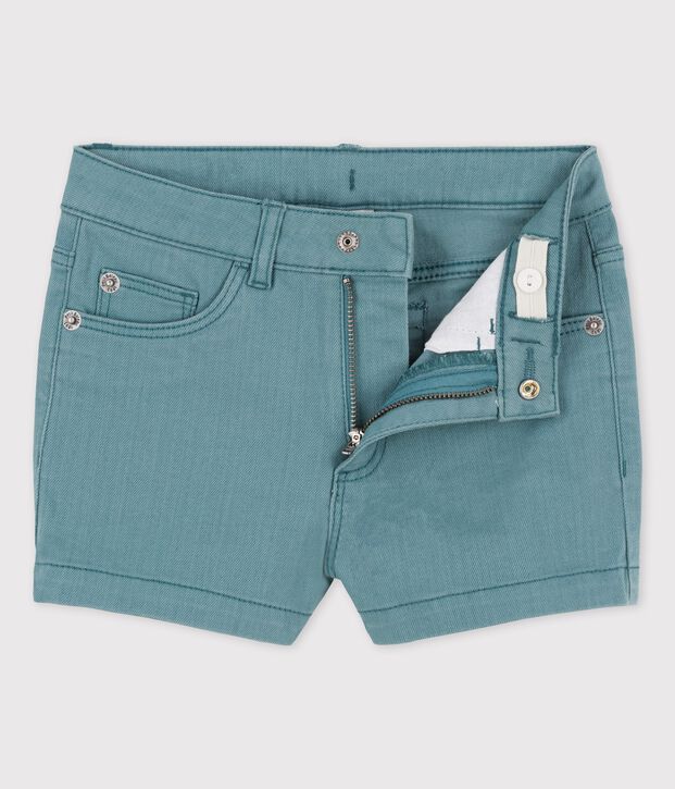 Short en denim enfant fille vert