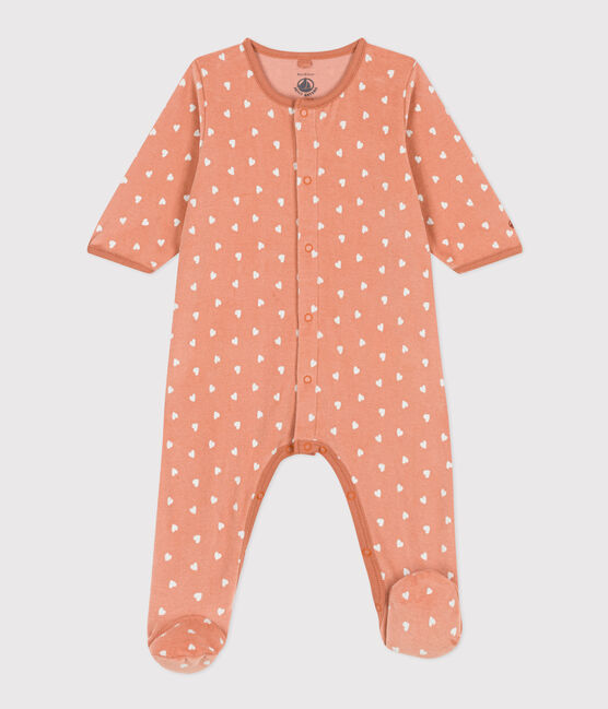 Pyjama bébé imprimé en velours SIENNA/ MARSHMALLOW