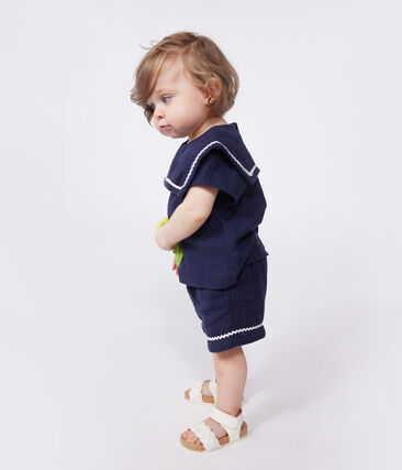 Ensemble bébé deux pièces en coton, détails marins