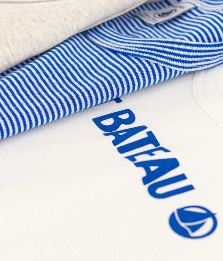 Lot de 3 d&eacute;bardeurs Petit Bateau en coton petit gar&ccedil;on variante 1