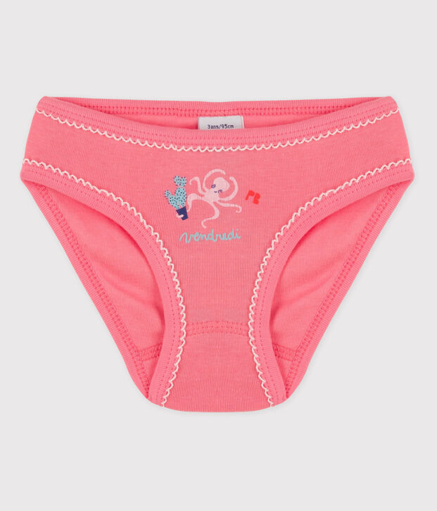 Culotte petite fille en coton rose