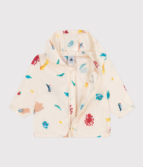 Coupe-vent bébé anti-UV en polyester recyclé blanc AVALANCHE/ MULTICO