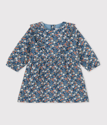 PETIT BATEAU - Robe manches longues bébé en gaze de coton imprimée