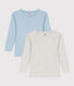 Lot de 2 tee shirts manches longues en coton petit garçon