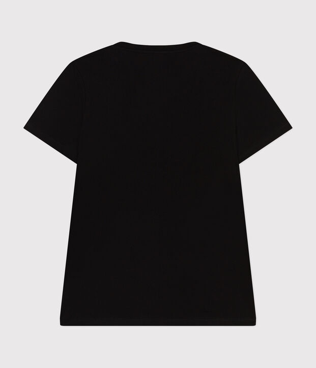 Tee-shirt LE DROIT col V en coton Femme noir