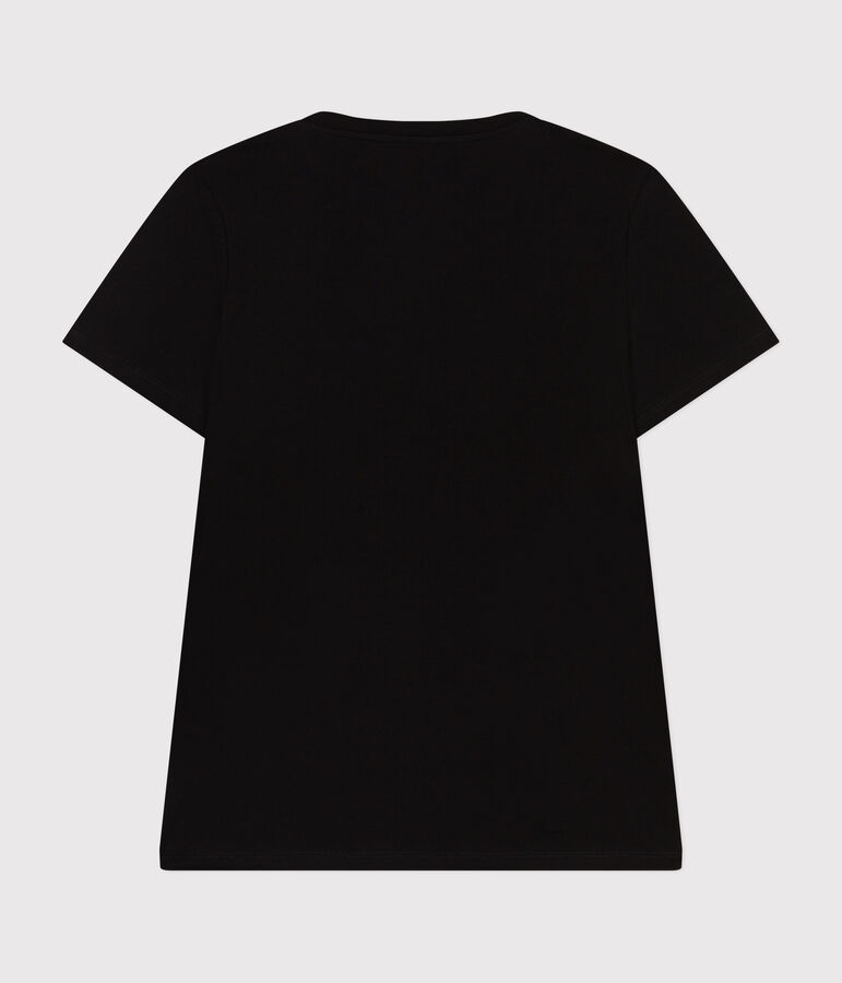 Tee-shirt LE DROIT col V en coton Femme noir