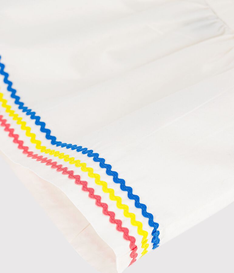 Robe salopette b&eacute;b&eacute; en coton, unie blanc