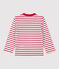 Tee-shirt rayé en coton bébé blanc MARSHMALLOW/rouge TERKUIT