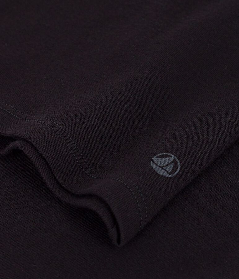 Tee-shirt l'Iconique manches courtes en c&ocirc;te unie femme noir BLACK