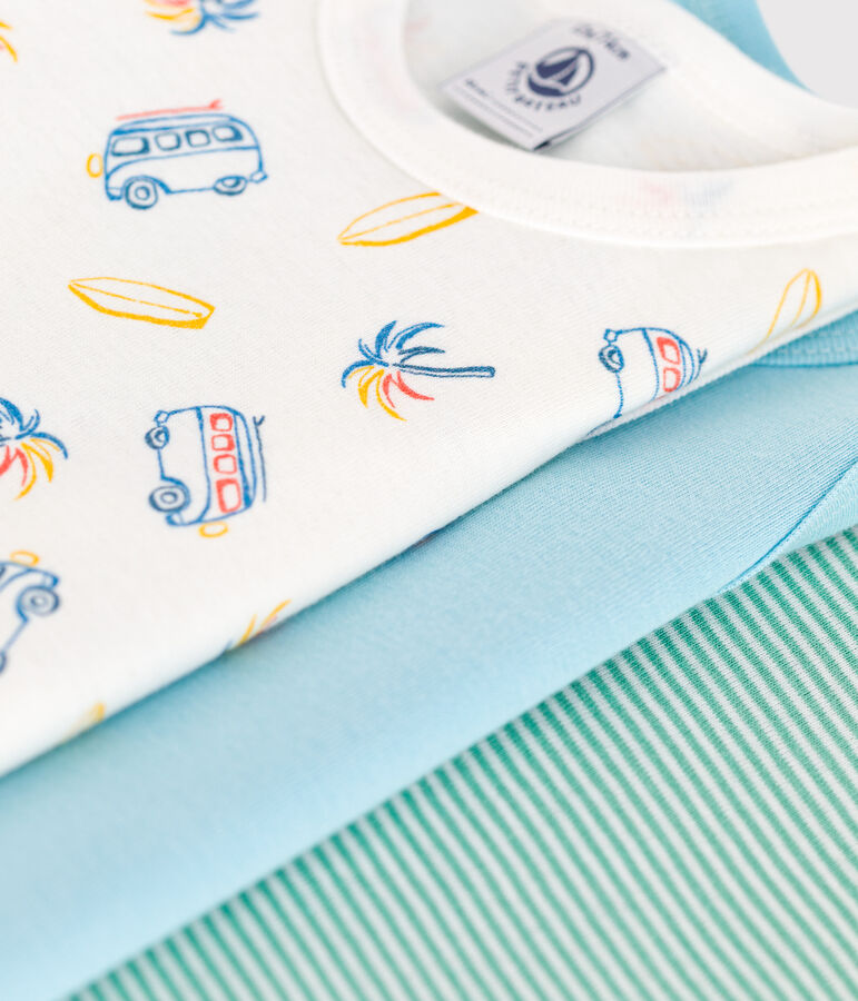 Lot de 3 bodies sans manches en coton imprim&eacute; b&eacute;b&eacute; variante 1