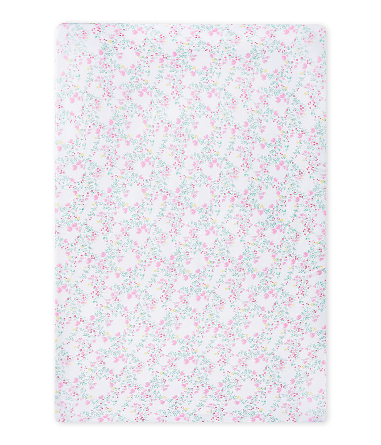 Drap housse b&eacute;b&eacute; fille 120x60 blanc/multicouleur