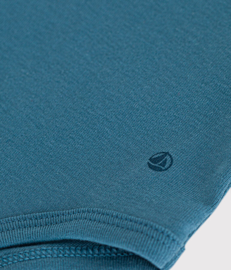 Body manches longues col claudine en coton b&eacute;b&eacute; bleu
