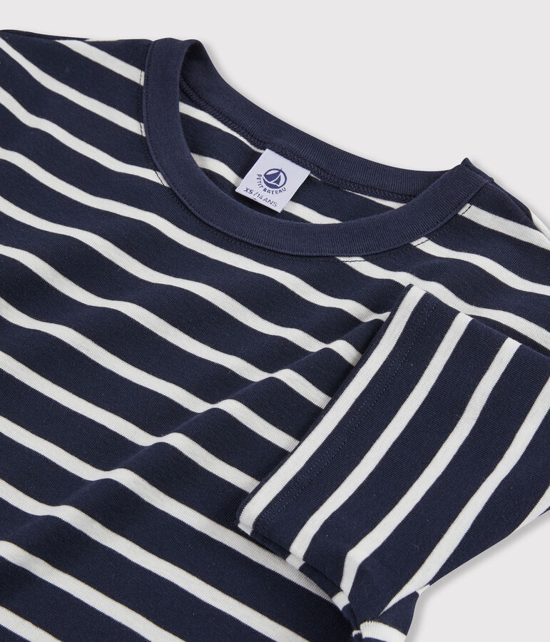 T-shirt iconique col rond Femme bleu SMOKING/blanc MARSHMALLOW