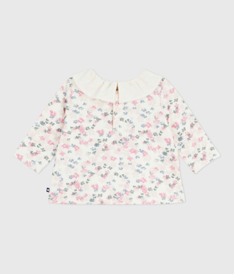 Blouse b&eacute;b&eacute; en coton manches longues, imprim&eacute; fleurs MILK/ MULTICO