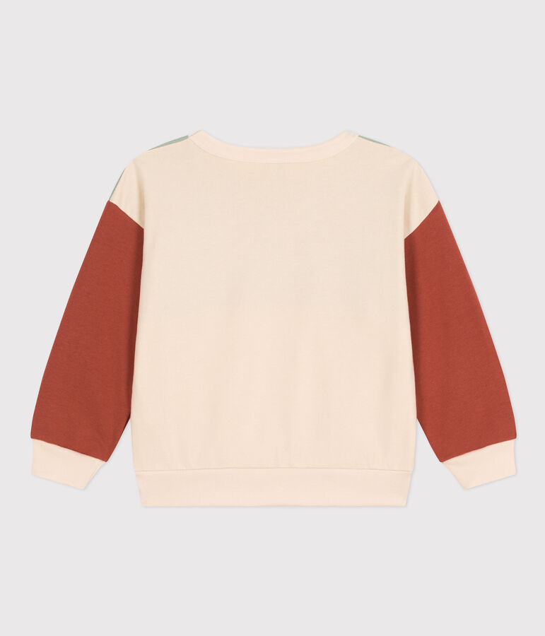 Sweatshirt colorblock en molleton enfant gar&ccedil;on blanc AVALANCHE/ MULTICO