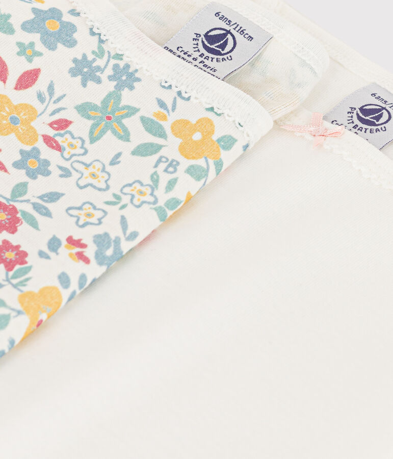 Lot de 2 chemises &agrave; bretelles fleurs en coton petite fille multicouleur