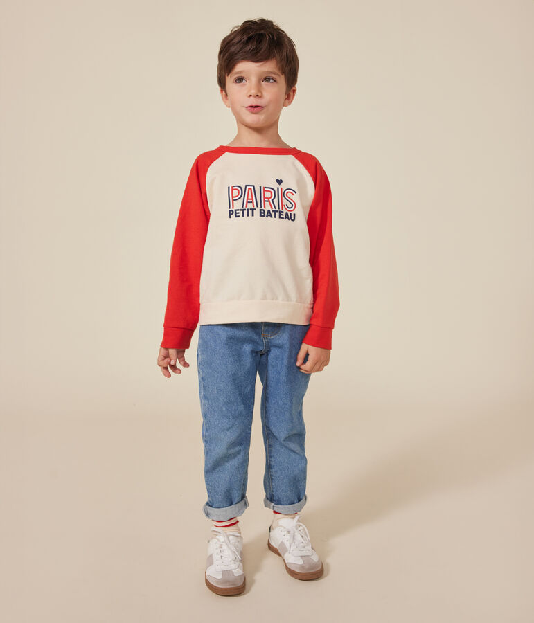 Sweatshirt en molleton l&eacute;ger enfant rouge AVALANCHE/ AURORA