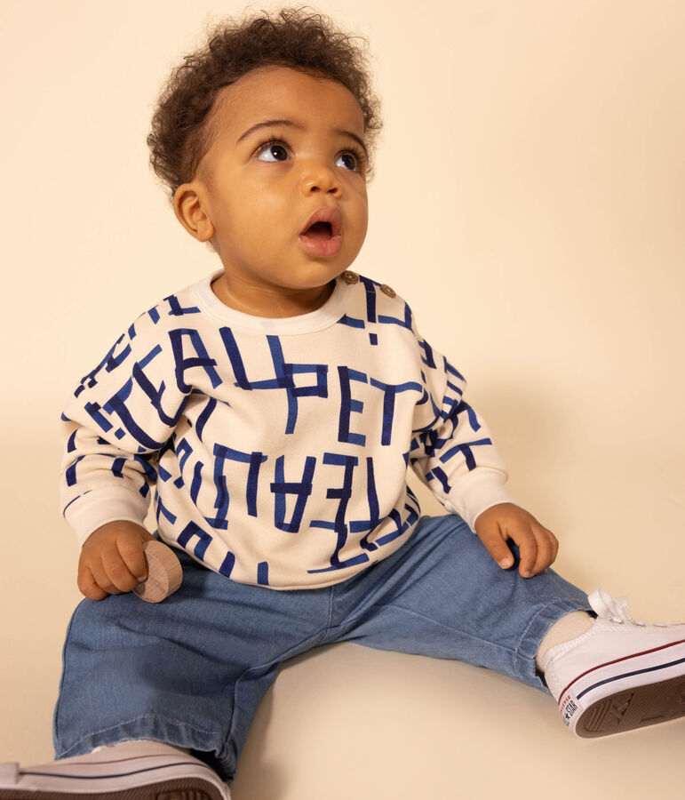 Sweatshirt en molleton imprim&eacute; b&eacute;b&eacute; &eacute;cru/multicouleur