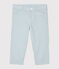 Pantalon bébé garçon en seersucker bleu ACIER/blanc MARSHMALLOW