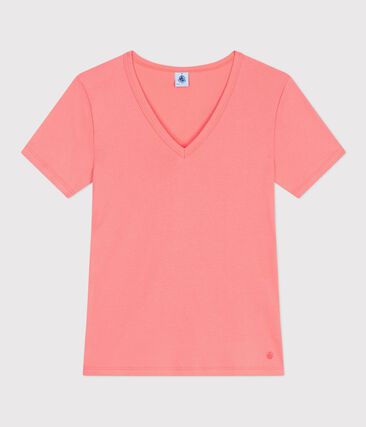 Tee-shirt femme en coton manches courtes uni