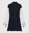 Robe chemise Femme Christoph Rumpf x Petit Bateau bleu SMOKING/blanc MARSHMALLOW