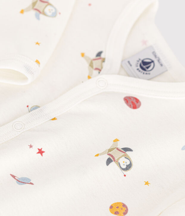 Pyjama sans pieds en coton b&eacute;b&eacute; blanc/multicouleur