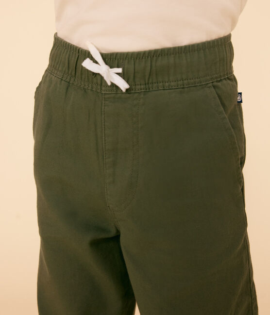 Pantalon en toile de coton enfant garçon vert CROCO