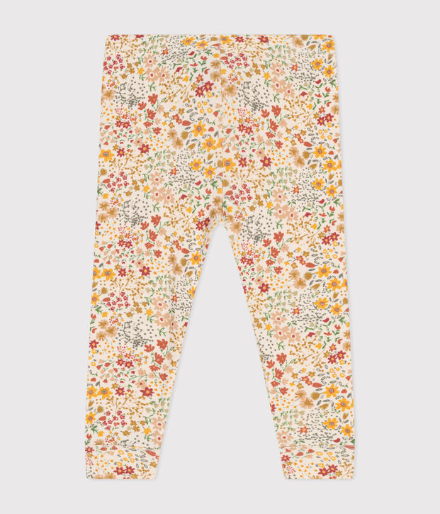 Legging en coton b&eacute;b&eacute; &eacute;cru/multicouleur