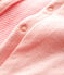 Gilet sans manches réversible bébé fille en côte ouatinée rose MINOIS/blanc MARSHMALLOW
