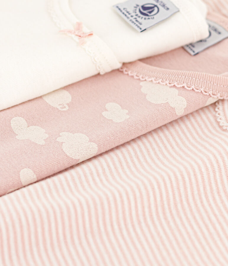 Lot de 3 tee shirts manches courtes nuages en coton  petite fille variante 1