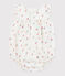 Barboteuse bébé en coton, imprimé petites fleurs champêtres blanc MARSHMALLOW/blanc MULTICO