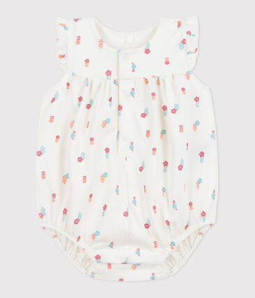 Barboteuse bébé en coton, imprimé petites fleurs champêtres