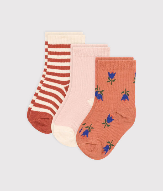 Lot de 3 paires de chaussettes fleurs b&eacute;b&eacute; multicouleur