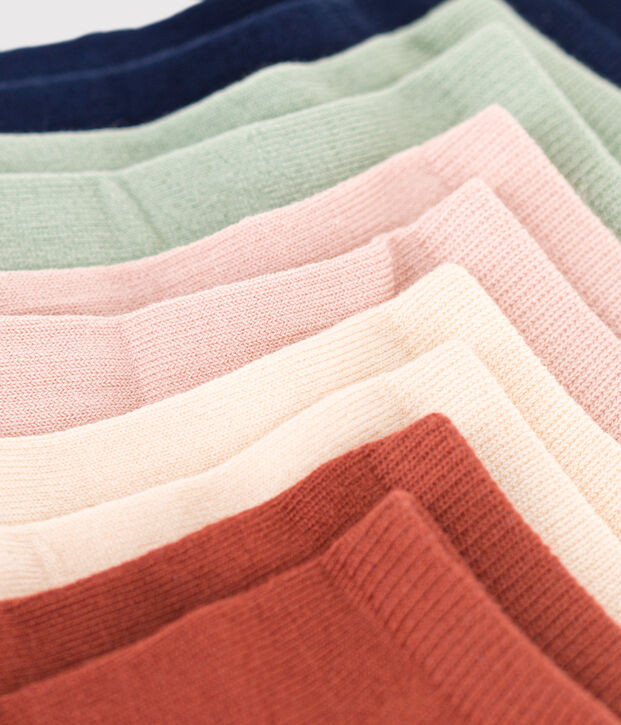 5 paires de chaussettes en coton unies enfant multicouleur