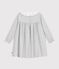 Robe enfant manches longues en flanelle unie gris FUMEE CHINE