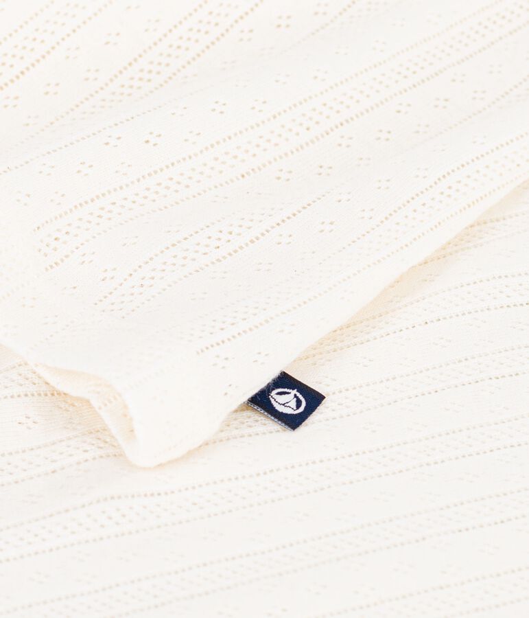 Tee-shirt femme en coton manches courtes uni &eacute;cru