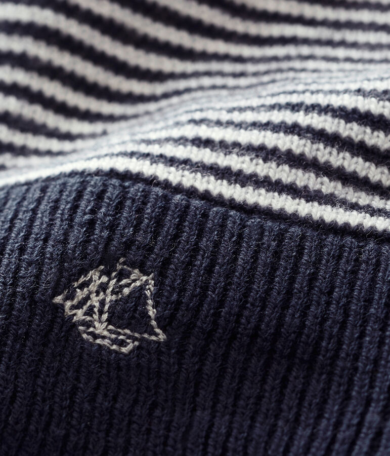 Cagoule b&eacute;b&eacute; mixte bleu SMOKING/blanc MARSHMALLOW