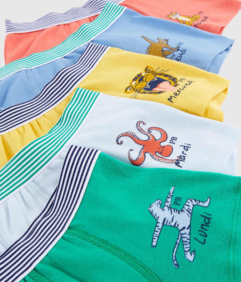 Lot de 5 boxers animaux yoga petit gar&ccedil;on multicouleur