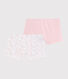 Lot de 2 shorties pois multico petite fille en coton biologique