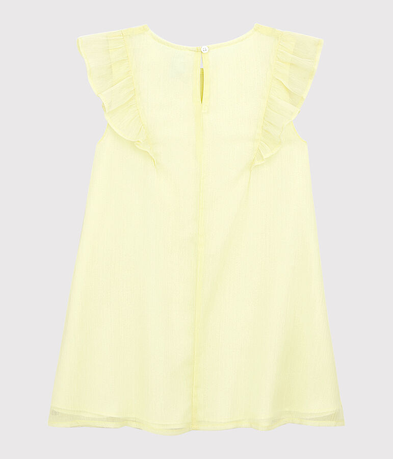 Robe c&eacute;r&eacute;monie en cr&ecirc;pe enfant fille jaune