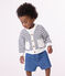 Cardigan en jersey épais bébé blanc MARSHMALLOW/bleu SMOKING