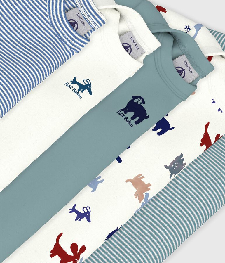 Lot de bodies manches longues en coton imprim&eacute; b&eacute;b&eacute; variante 1