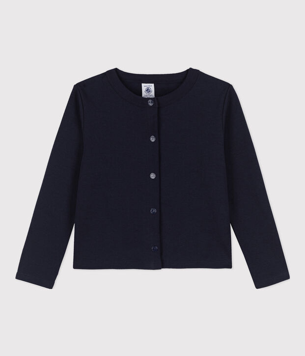 Cardigan en coton enfant fille bleu marine